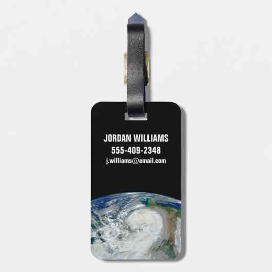 Orkaan Sandy langs de oostkust van de VS. 3 Bagagelabel (Achterkant verticaal)