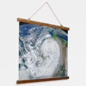 Orkaan Sandy langs de oostkust van de VS. 3 Hangend Wandkleed (Gebogen)
