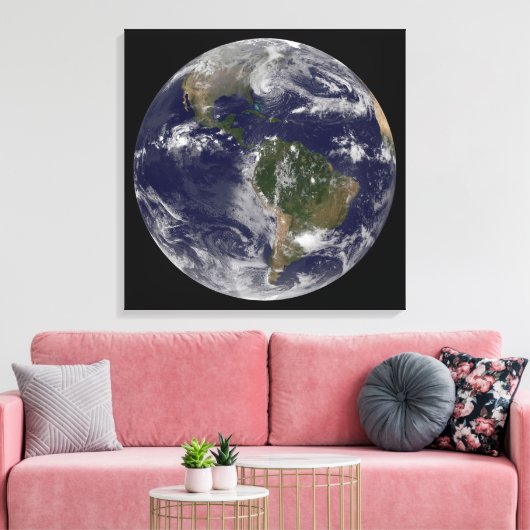 Orkaan Sandy langs de oostkust van de VS. Canvas Afdruk (Insitu (Woonkamer))