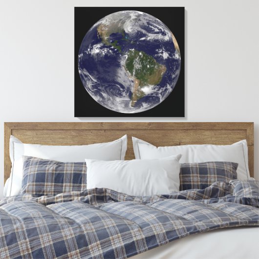 Orkaan Sandy langs de oostkust van de VS. Canvas Afdruk (Insitu (Slaapkamer))