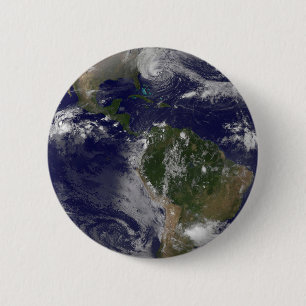 Orkaan Sandy langs de oostkust van de VS. Ronde Button 5,7 Cm