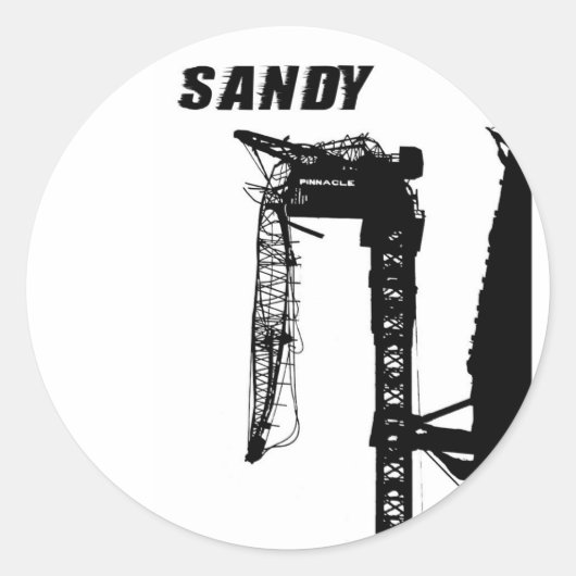 orkaan Sandy Ronde Sticker (Voorkant)