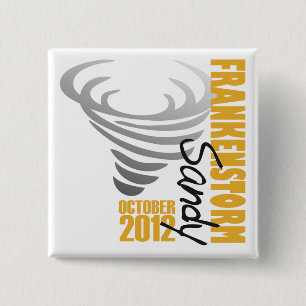 orkaan Sandy Survivor 2012 Vierkante Button 5,1 Cm