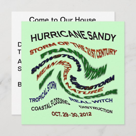 orkaan Sandy Words Kaart (Voorkant / Achterkant)