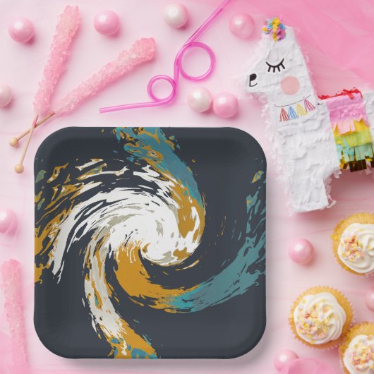 orkaan twirl papieren bordje (Feest)