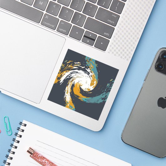 orkaan twirl sticker (Laptop met iPhone)