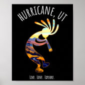 Orkaan Utah USA Dancing Kokopelli Design Poster (Voorkant)