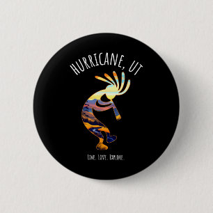Orkaan Utah USA Dancing Kokopelli Design Ronde Button 5,7 Cm