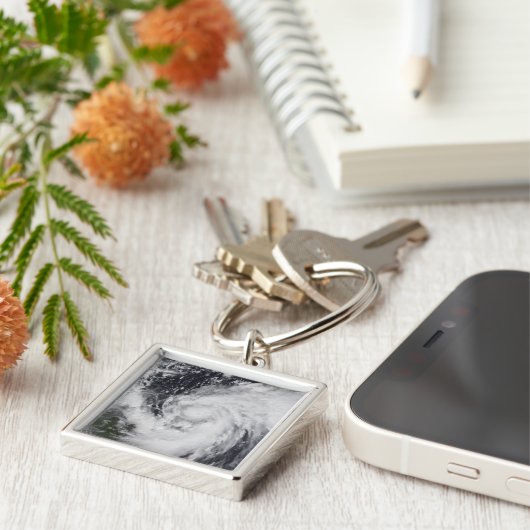 Orkaan Wilma in de Atlantische Oceaan en het Carib Sleutelhanger (Zijkant)