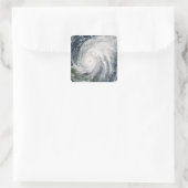 Orkaan Wilma over Mexico Vierkante Sticker (Tas)