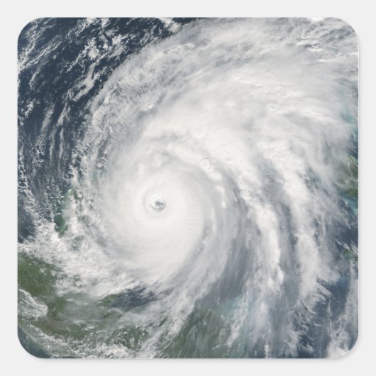 Orkaan Wilma over Mexico Vierkante Sticker (Voorkant)
