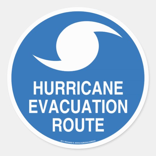 Orkaanevacuatie Ronde Sticker (Voorkant)