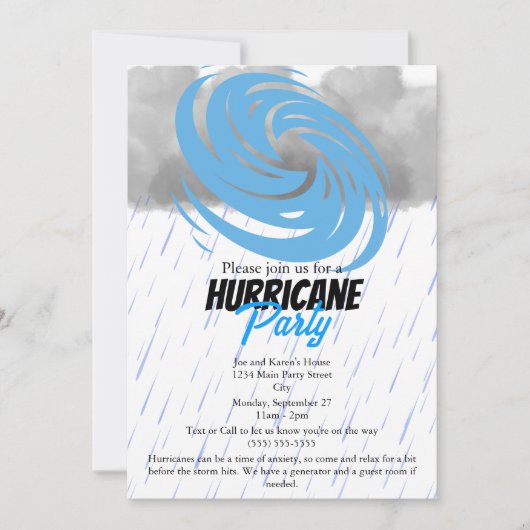 orkaanfeest kaart (Voorkant)