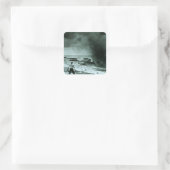 orkaangolf vierkante sticker (Tas)