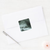 orkaangolf vierkante sticker (Envelop)