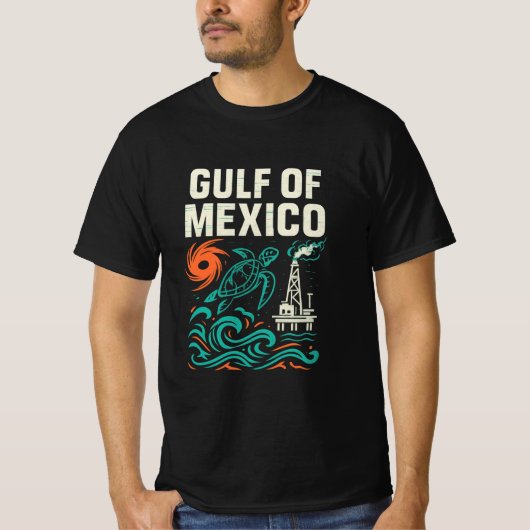 Orkanen, olieplatforms en Zee Turtles Golf van Mex T-shirt (Voorkant)