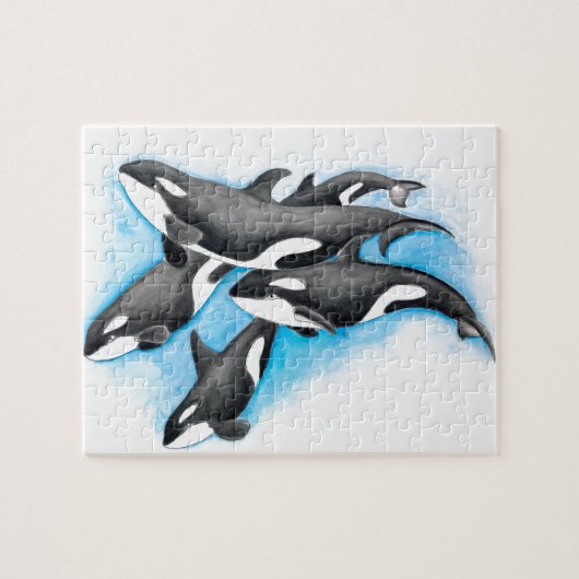 orka's in blauw legpuzzel (Horizontaal)