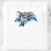 orka's in blauw rechthoekige sticker (Tas)