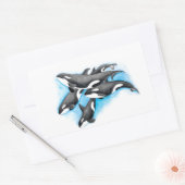orka's in blauw rechthoekige sticker (Envelop)
