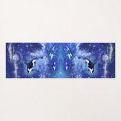 Orka's in blauwe volle maan yoga mat (Achterkant (horizontaal))