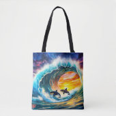 Orka's in een golfvat ontwerp van Rich AMeN Gill Tote Bag (Voorkant)