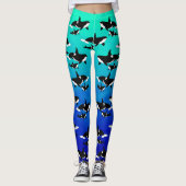 Orka's op Ombre Blauw Groen - Leggings (Voorkant)