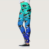 Orka's op Ombre Blauw Groen - Leggings (Links)