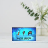 Orkest | Microfoon Viool Piano Visitekaartje (Staand voorkant)