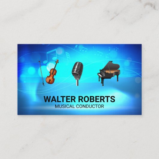 Orkest | Microfoon Viool Piano Visitekaartje (Voorkant)