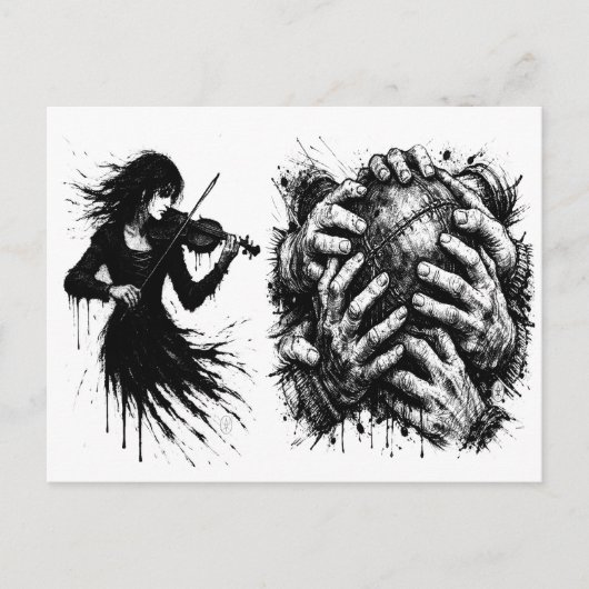 Orkney Ba Graaiende Handen Briefkaart (Voorkant)