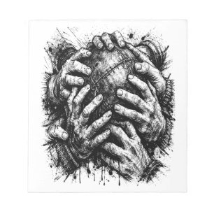Orkney Dark Art Ink Illustratie – Grijpende handen Notitieblok