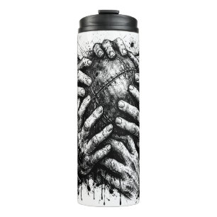 Orkney Dark Art Ink Illustratie – Grijpende handen Thermosbeker