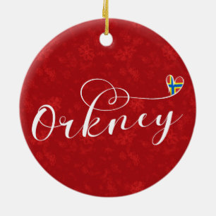 Orkney Flag in Heart, Northern Isles, Scotland Keramisch Ornament
