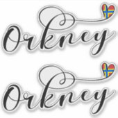 Orkney Flag in Heart, Northern Isles, Scotland Sticker (Voorkant)
