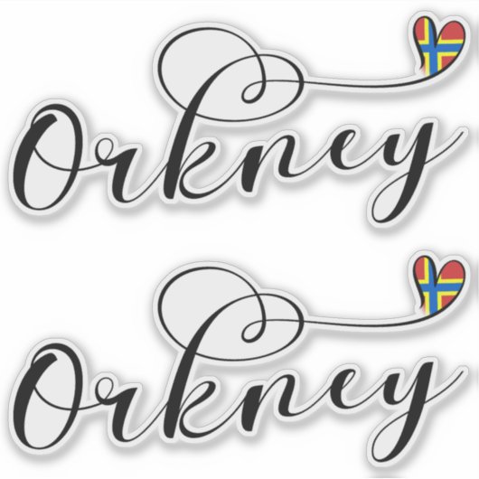 Orkney Flag in Heart, Northern Isles, Scotland Sticker (Voorkant)