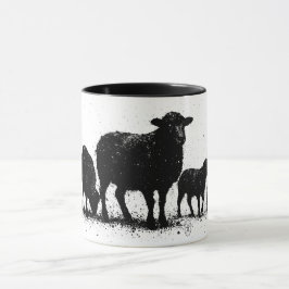 Orkney Schapen — Inkt Silhouet Kudde Mok