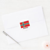 Orkney vlag met naam ronde sticker (Envelop)