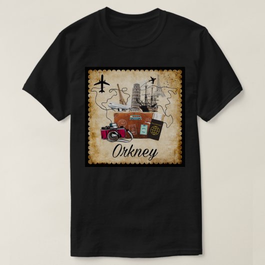 Orkney World Travel Souvenir Reisbestemming Tr T-shirt (Design voorkant)