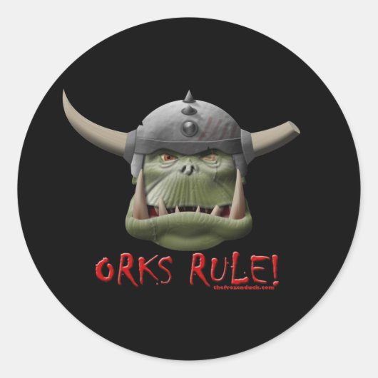 Orks Rule! Ronde Sticker (Voorkant)