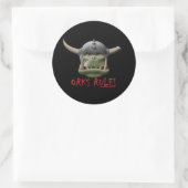 Orks Rule! Ronde Sticker (Tas)