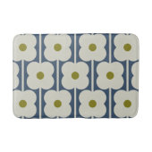 Orla Kiely Abacus Flower Lined Eyelet Wit, Blauw Badmat (Voorkant)