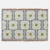 Orla Kiely Abacus Flower Lined Eyelet Wit, Grijs Deken (Voorkant)