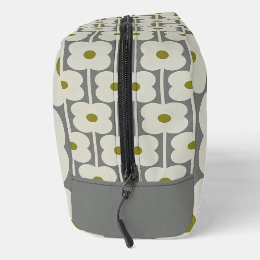 Orla Kiely Abacus Flower Lined Eyelet Wit, Grijs Toilettasje (Rechts)