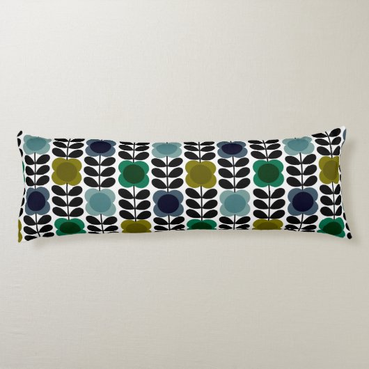 Orla Kiely Spot Bloemen Stem, Blauw Groen Lichaamskussen (Achterkant)