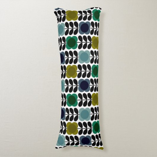 Orla Kiely Spot Bloemen Stem, Blauw Groen Lichaamskussen (Voorkant Verticaal)