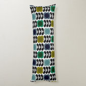 Orla Kiely Spot Bloemen Stem, Blauw Groen Lichaamskussen (Achterkant (Verticaal))