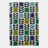 Orla Kiely Spot Bloemen Stem, Blauw Groen Theedoek (Verticaal)