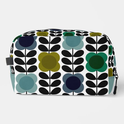 Orla Kiely Spot Bloemen Stem, Blauw Groen Toilettasje (Voorkant)