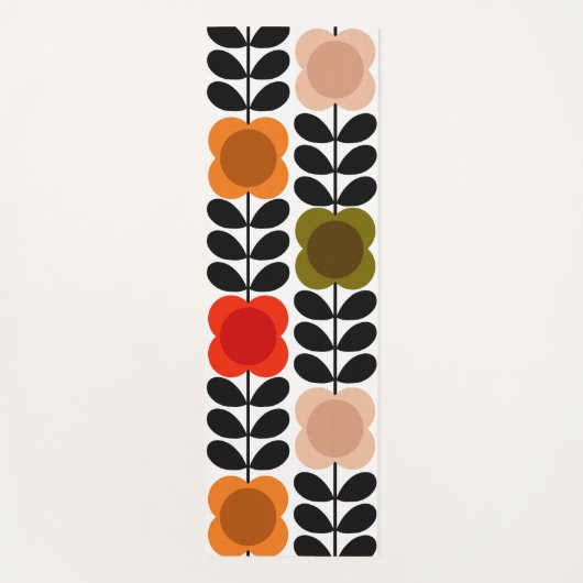 Orla Kiely Vrolijke Plek Bloemen Stem, Tomaat Rood Yogamat (Voorkant)