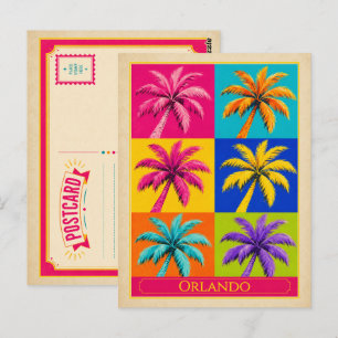 Orlando ansichtkaart Florida Palmboom Vintage Pop Briefkaart